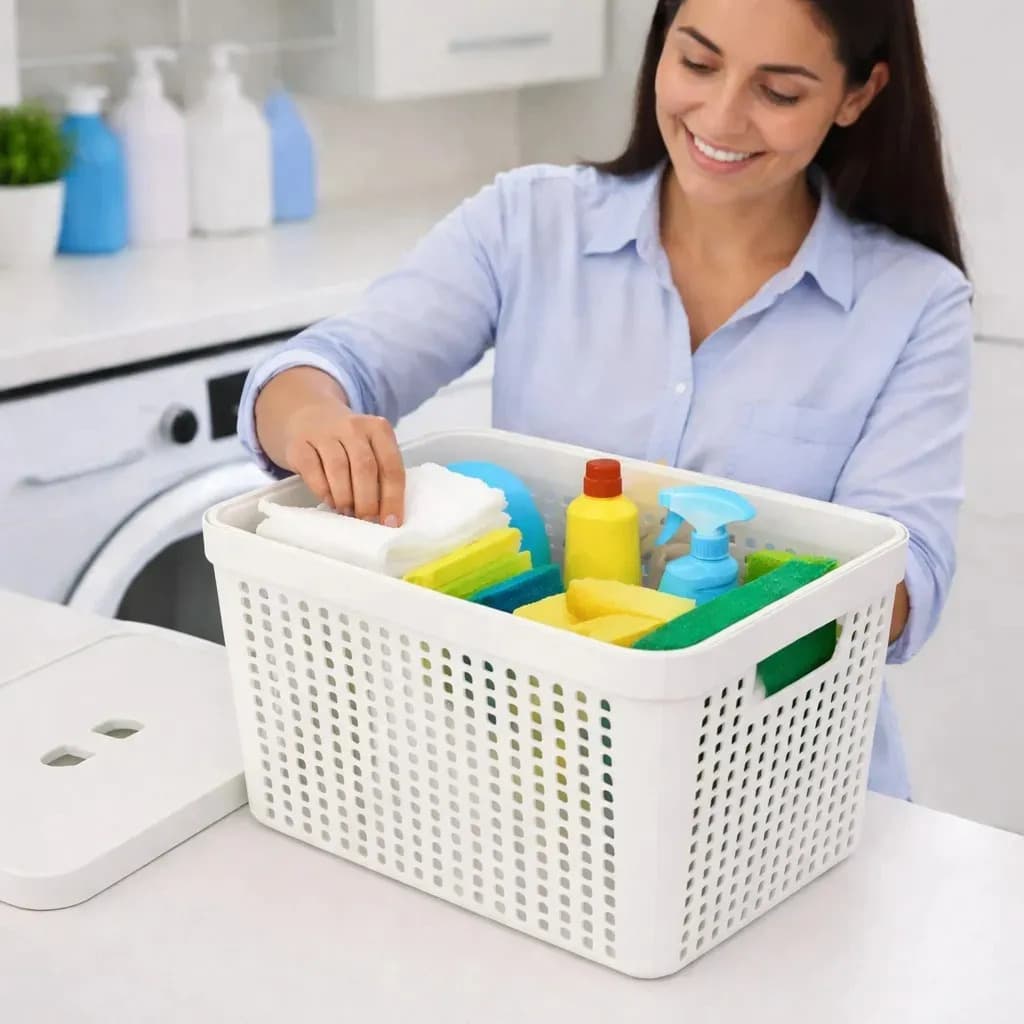 Kit 6 Caixas Organizadoras Com Tampa Invisivel 2l 4,5l 17l Cor Branco — imagem 2