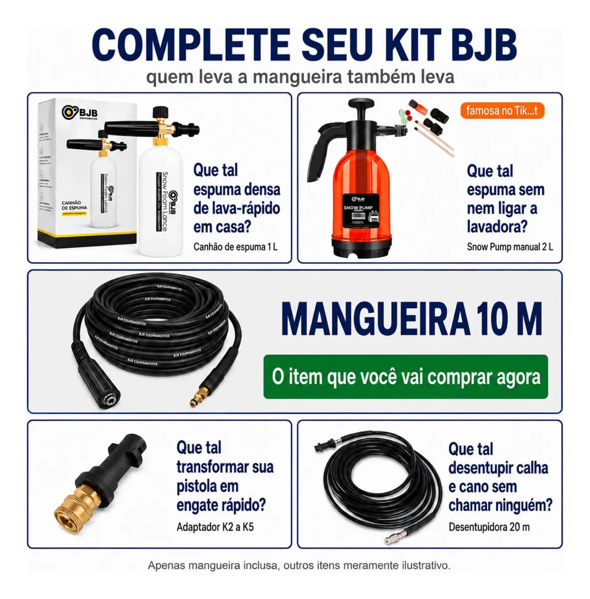 Mangueira Lavadora Alta Pressão Para Karcher K1 K2 K3 K4 K5 10 Metros - BJB equipamentos — imagem 6