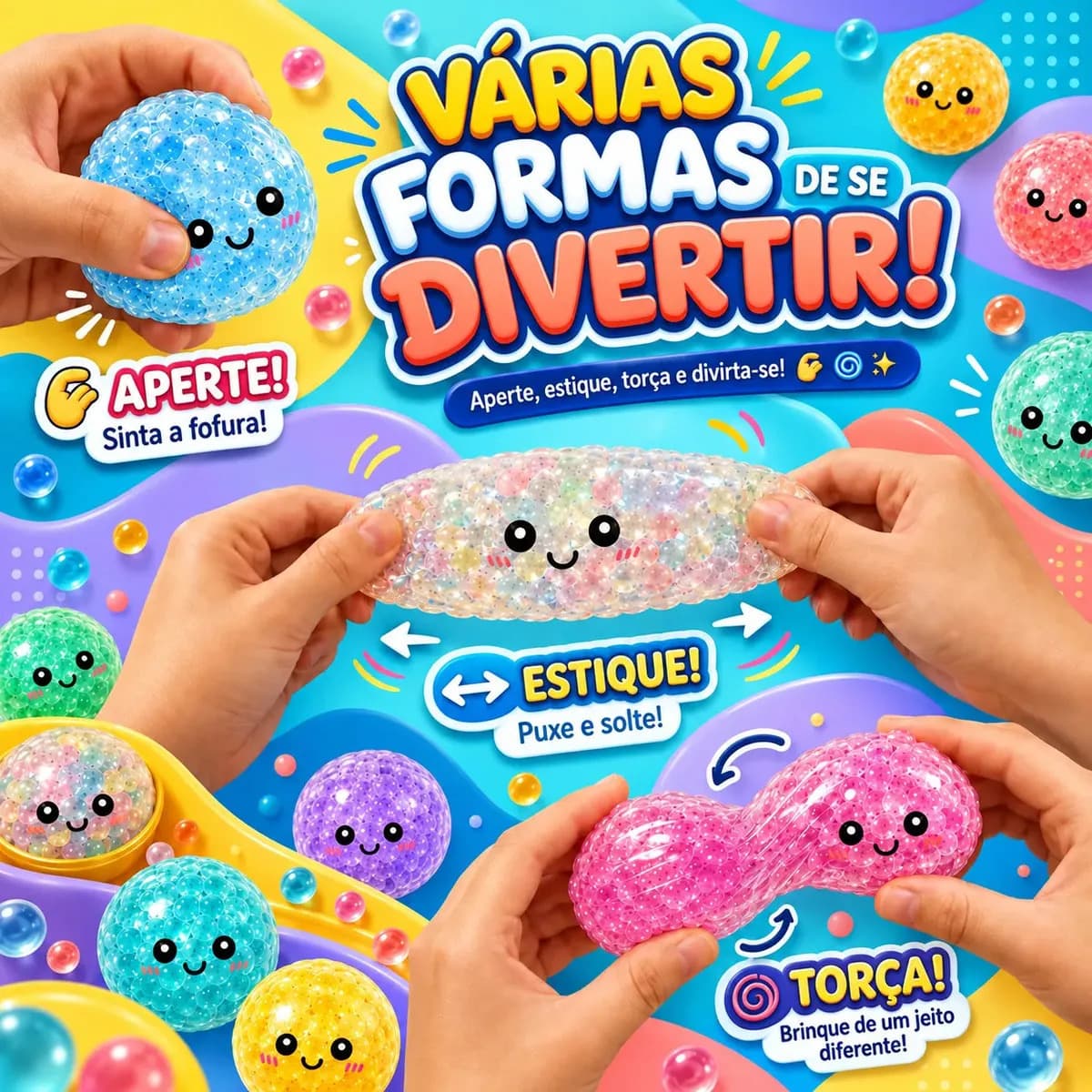 Brinquedo de Apertar Surpresa Raro Com Orbeez Antistress Colorido Bolinhas Popsy — imagem 5