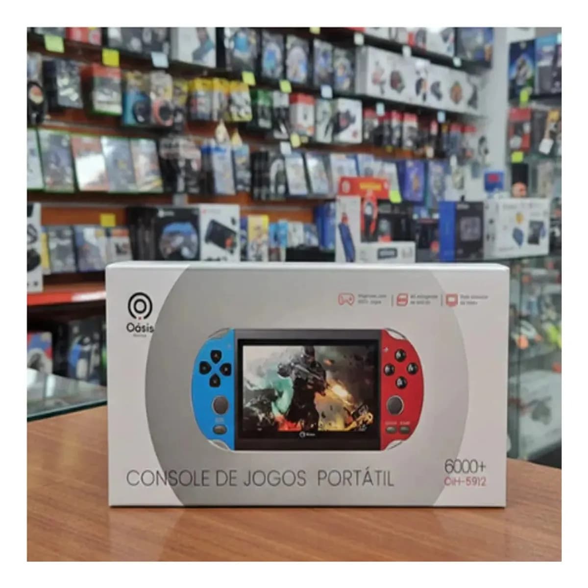 Console De Jogos Portátil Oasis Diversão Infinita Azul E Vermelho — imagem 4