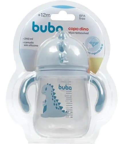 Copo Com Alça Removível 240 Ml Azul Claro 12580 - Buba Dino — imagem 6