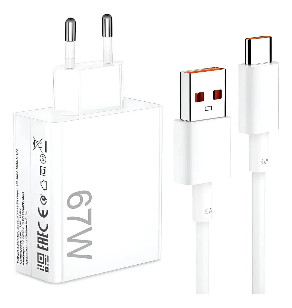 Carregador Turbo 67w Usb-c + Cabo Tipo C Branco — imagem 2