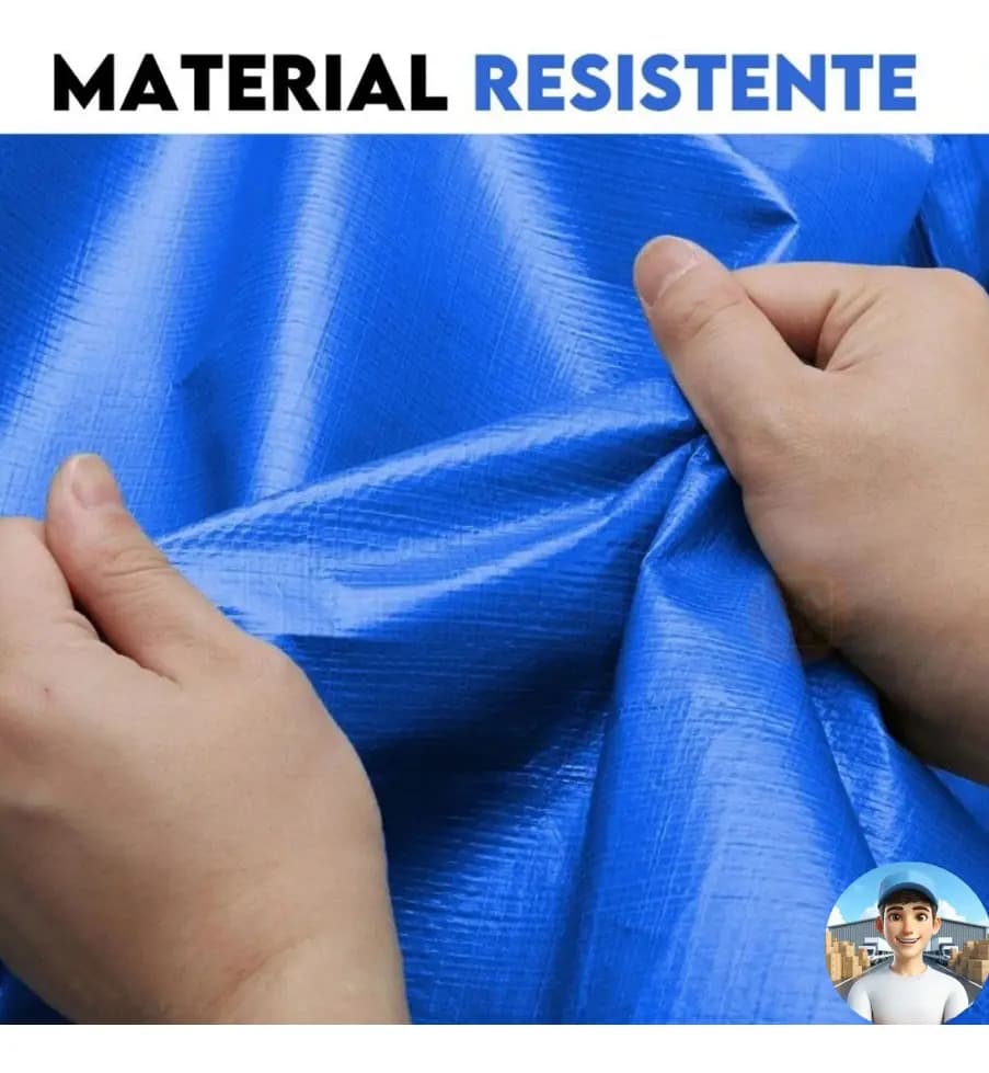 Lona 3x3 Mts Plástica Impermeável Azul Carreteiro Telhados Piscina Multi Uso 75g/m Bravvi — imagem 5