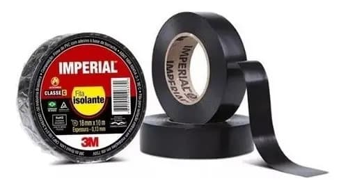 Kit 10 Fita isolante 3M cor preto 10m x 18mm — imagem 3