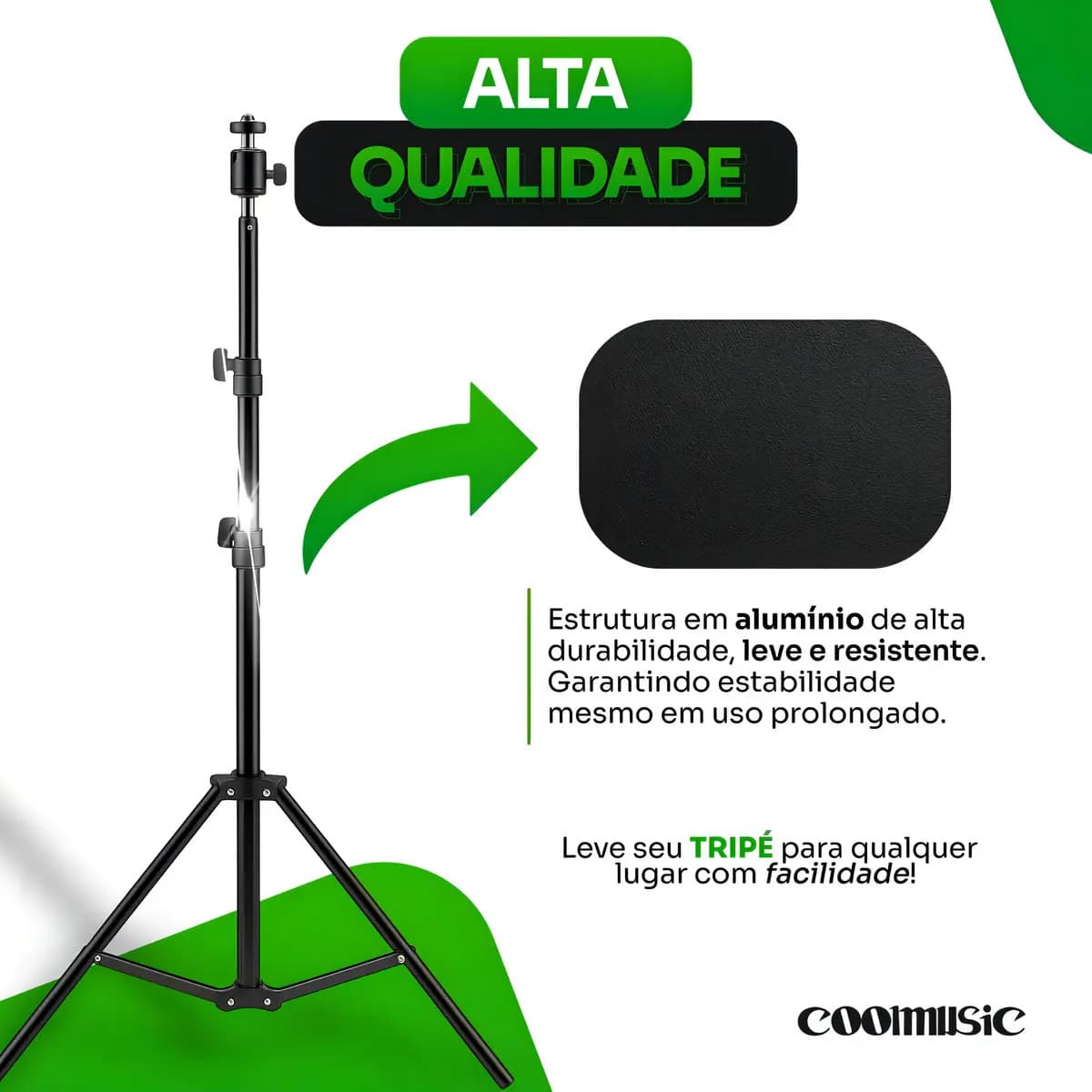 Tripé Profissional Para Celular E Câmera Pedestal 2,1m Suporte Horizontal E Vertical — imagem 4