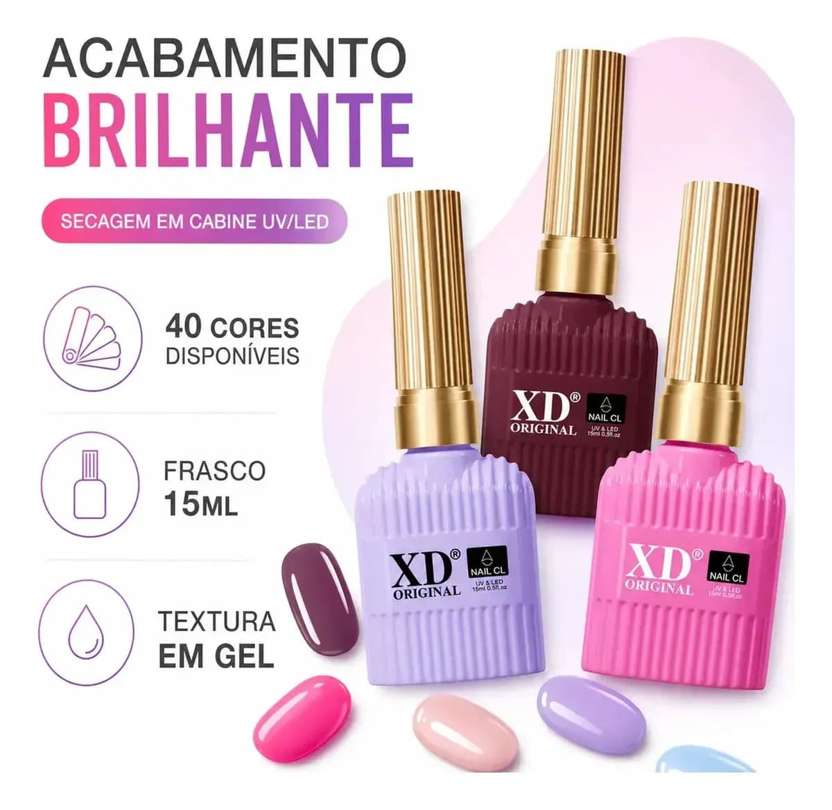 Esmalte Em Gel X&d Premium 15ml Alta Pigmentação XD01 — imagem 4