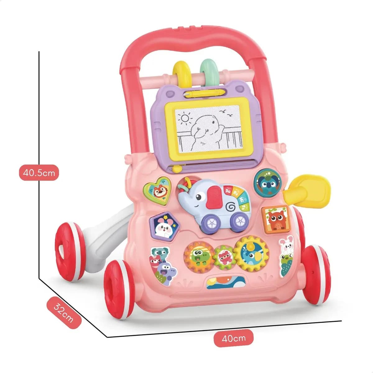 Andador Educativo Empurrar Infantil Bebê Musical Brinquedo Atentu Rosa — imagem 2