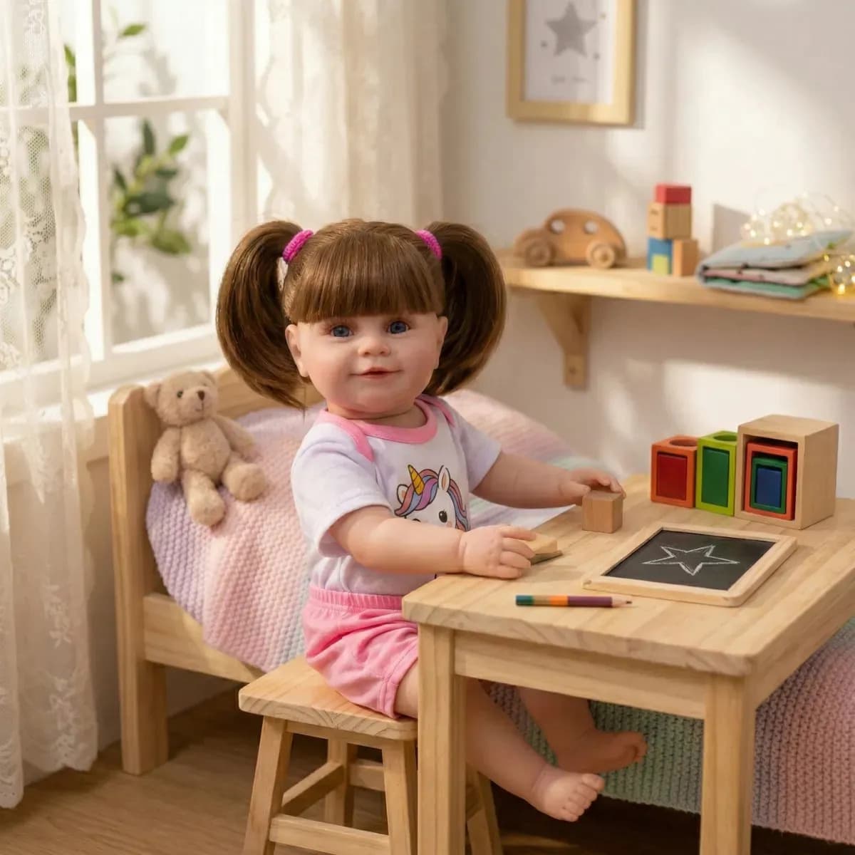 Bebê Boneca Reborn Menina Maddie Unicórnio Corpinho Silicone — imagem 2
