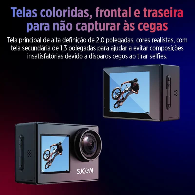 Câmera de ação esportiva de tela dupla SJCAM Sj4000 Preto — imagem 3