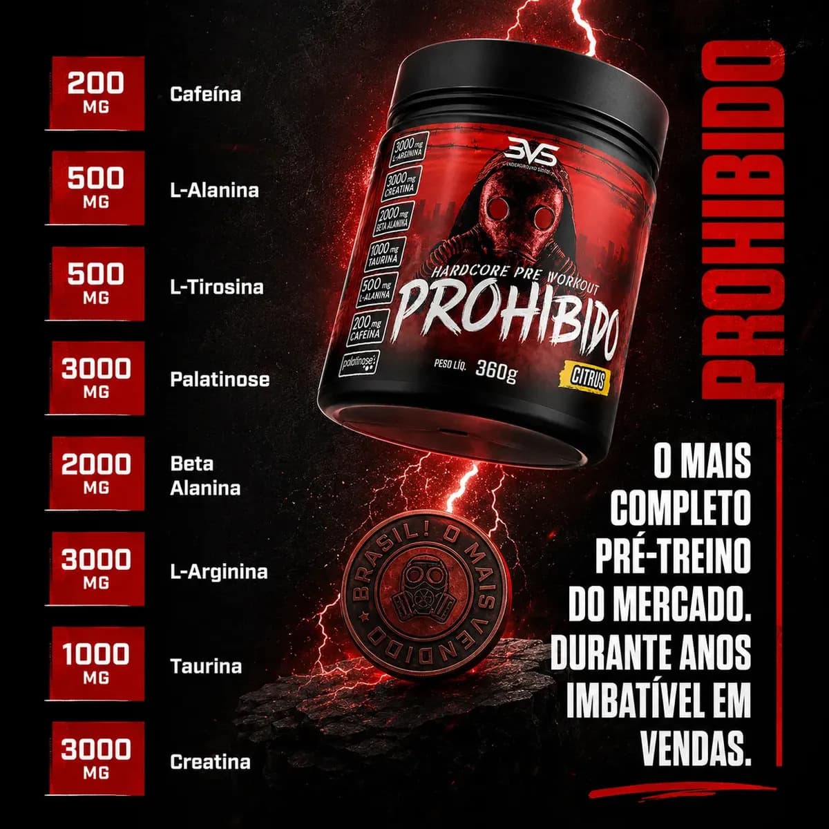 Prohibido Pré Treino 360g - Sabor: Cotton Candy - A Combinação Perfeita De 8 Ingredientes Que Proporcionam Energia Do Início Ao Fim Do Seu Treino — imagem 6