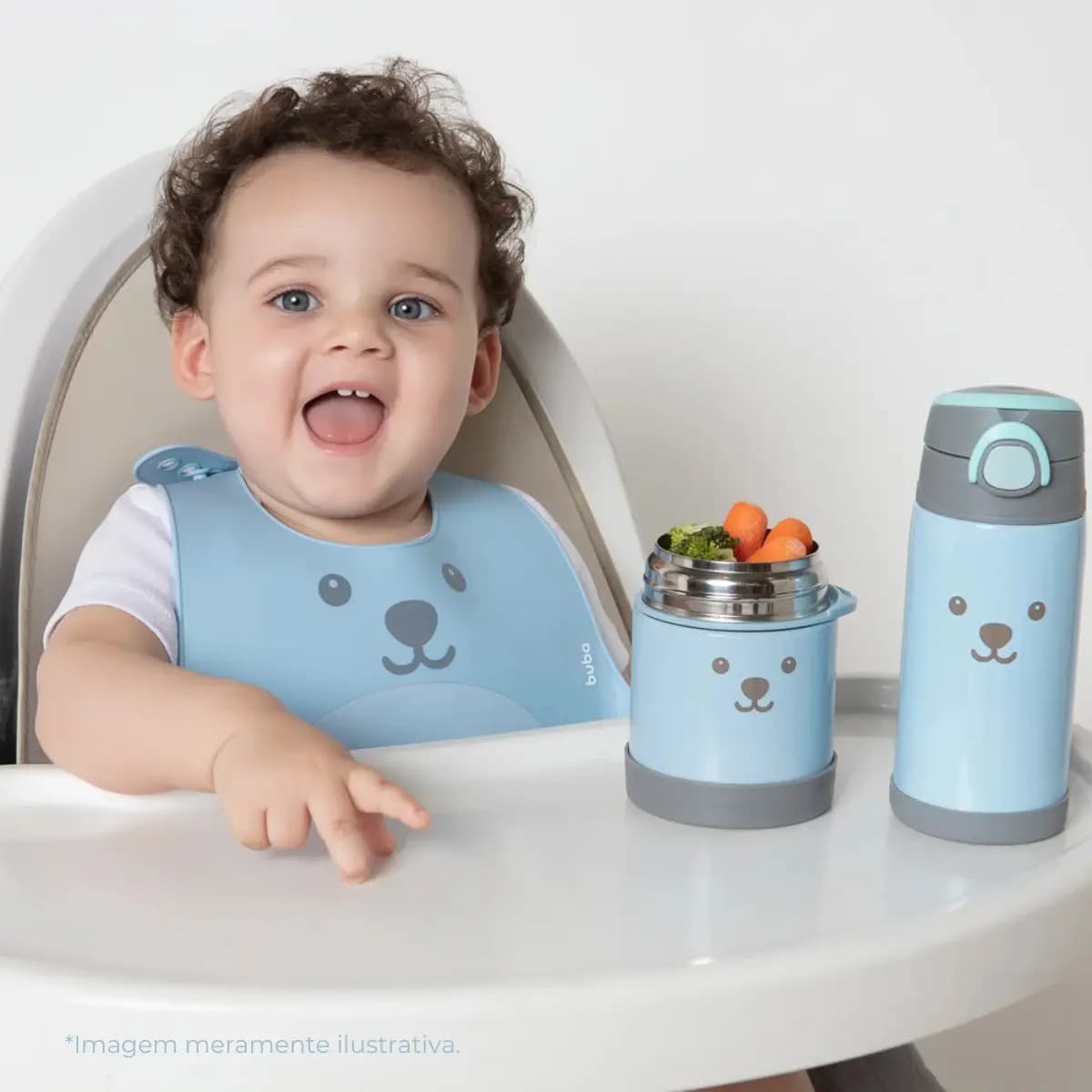 Babador De Silicone Gumy Com Pega Migalhas Azul Buba — imagem 4
