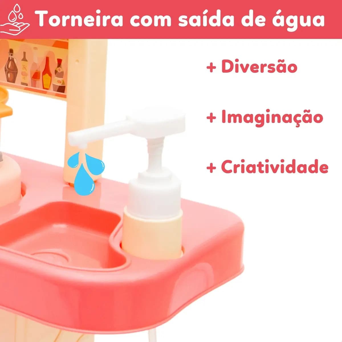 ATENTU Kit Cozinha De Brinquedo Completa Infantil Cor Rosa — imagem 4