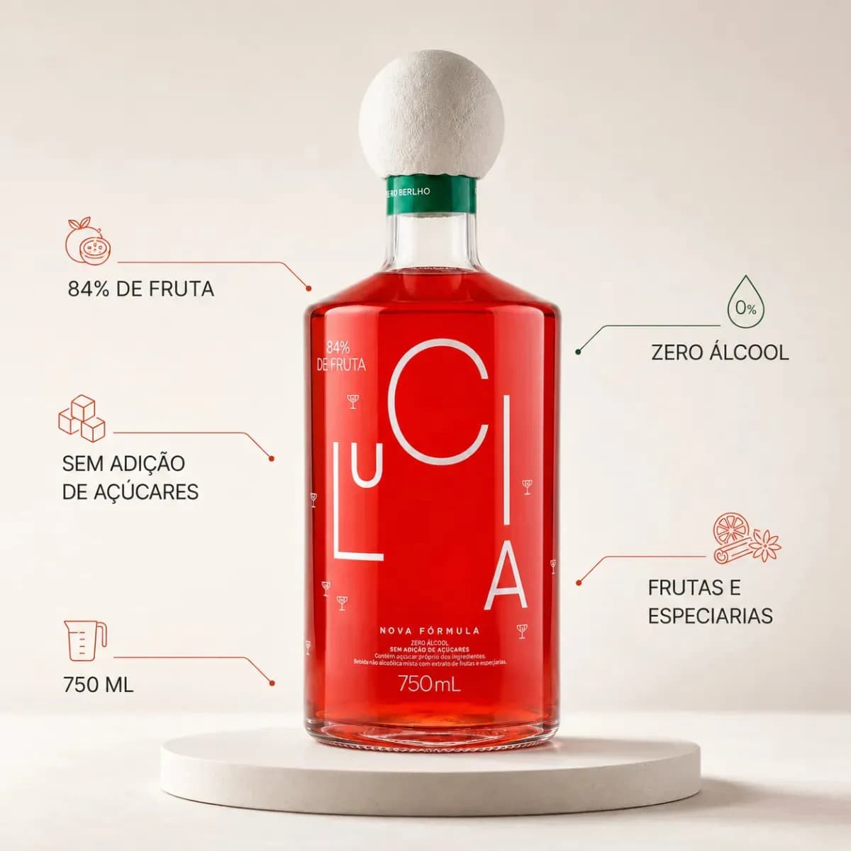 Drink Lucia 750 ml Unidade - Aparetivio não Alcoólico. — imagem 3