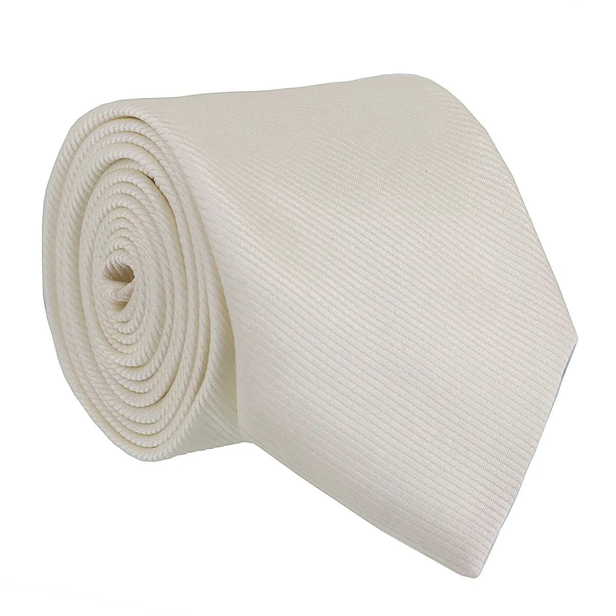 Gravata Tradicional Masculina Premium Casamento Padrinhos Congresso Seda Semi Slim Várias Cores Off White