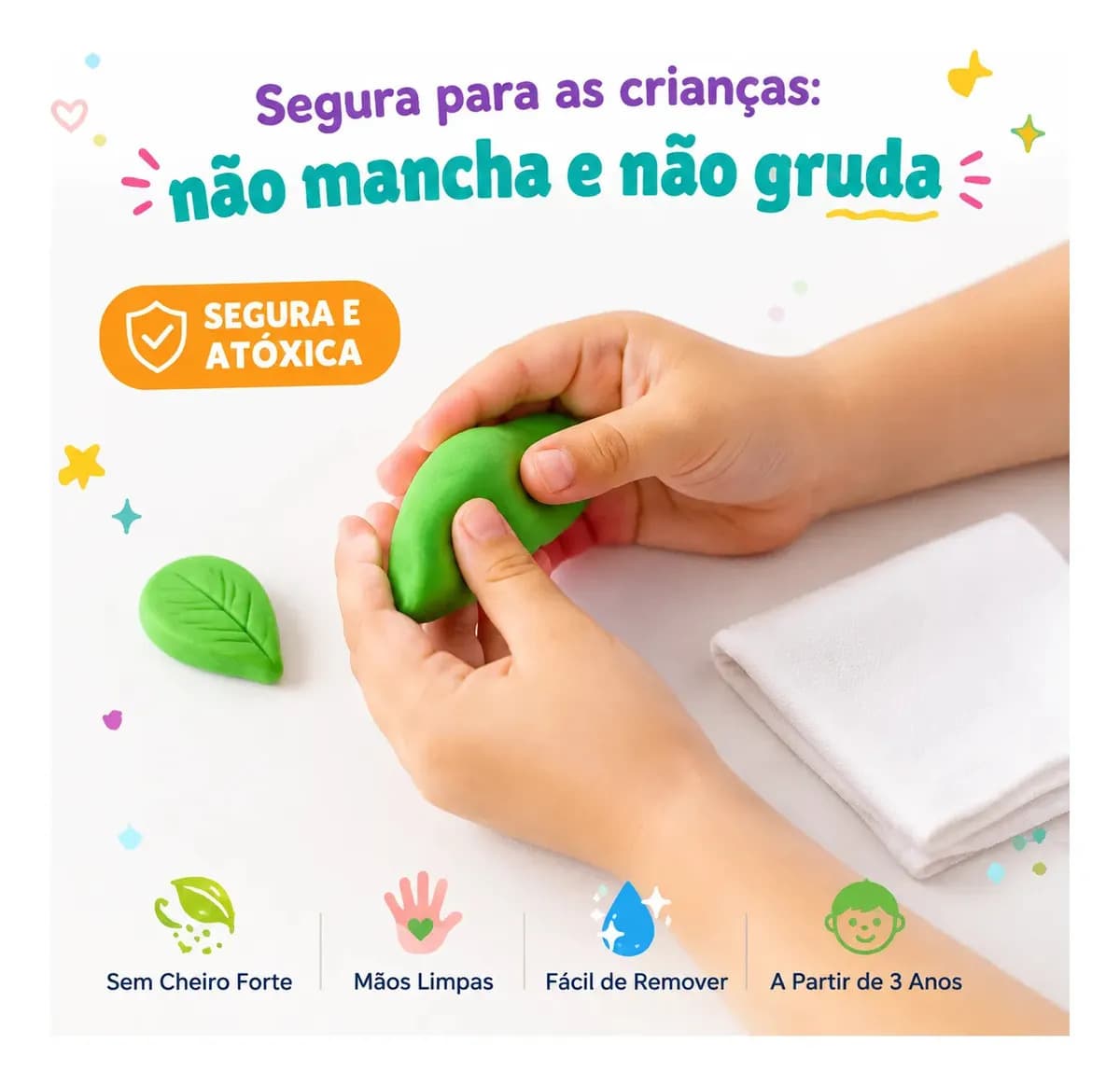 Kit 36 Massinha De Eva Pula Pula Não Gruda Na Mão Massa Modelar Infantil Com 9 Acessórios Incluso Brinquedo Para Criança Marca Lar Commex — imagem 4