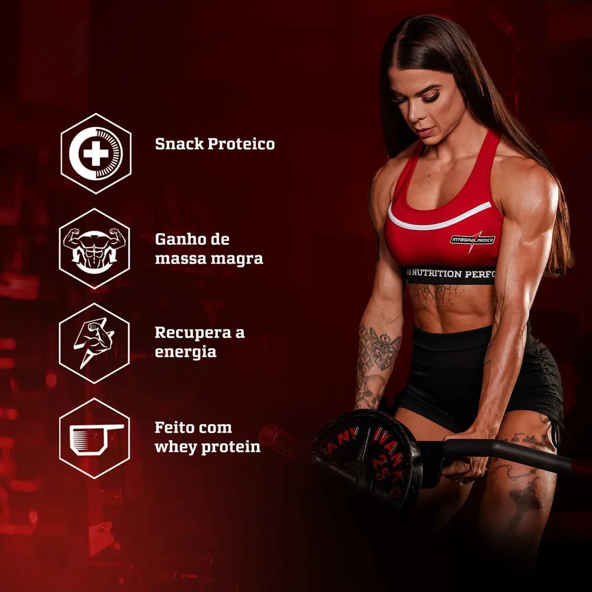 Barra de Proteína Whey Crisp Churros 12un Integralmedica - Energia para o Dia, Fonte de Proteína e Textura Irresistível — imagem 4
