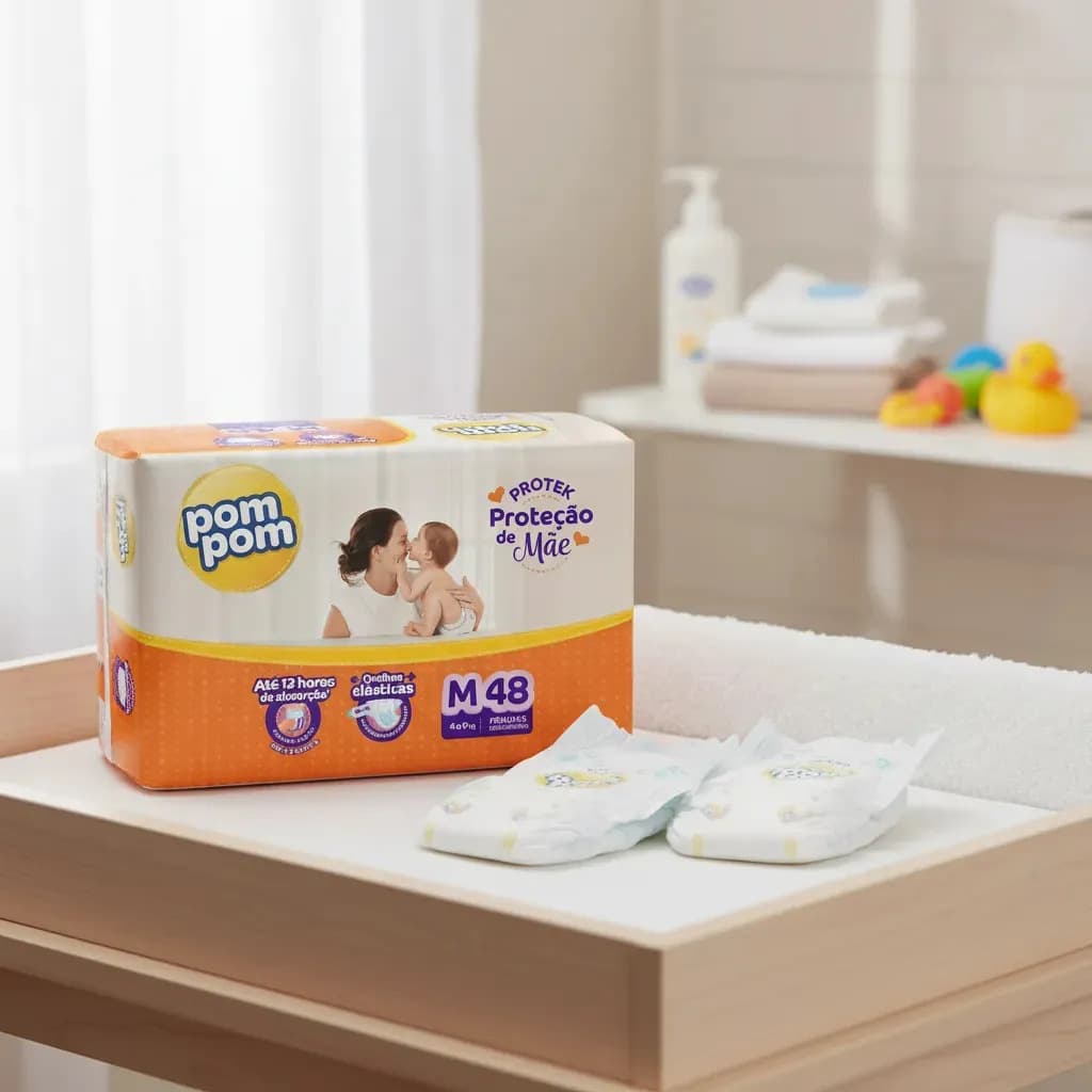Fraldas Pom Pom Protek M x 48 unidades — imagem 2