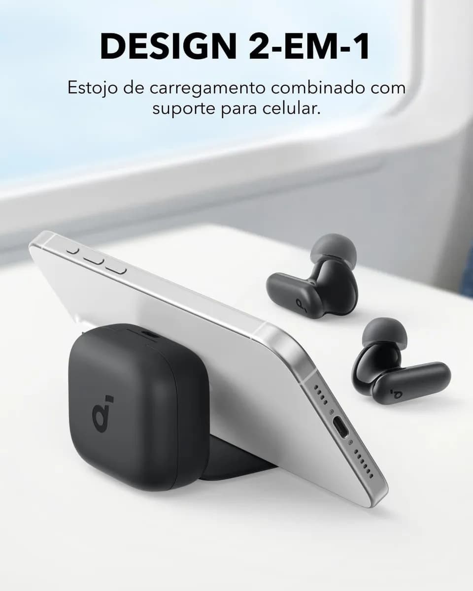 Fone de Ouvido Bluetooth 5.4 soundcore P30i da Anker, Cancelamento de Ruído Adaptativo, Graves Poderosos, 45H de Reprodução, Estojo 2-em-1 com Suporte para Celu — imagem 2