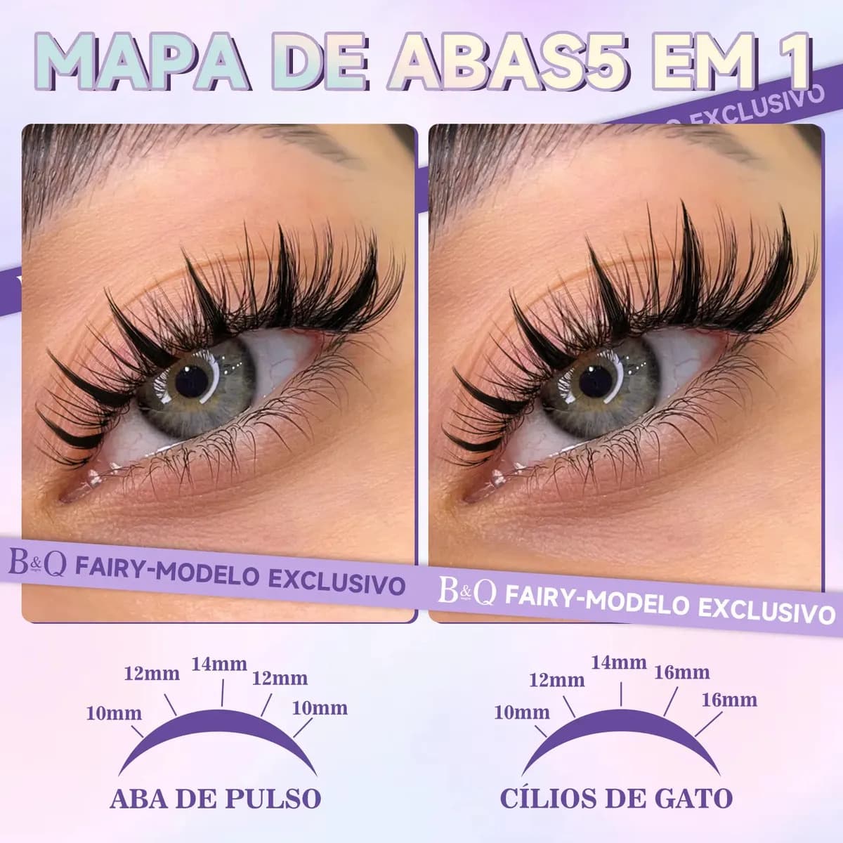 Kit Extensão de Cílios B&Qaugen Fairy de Mink Sintético Curvatura D para Iniciantes — imagem 4