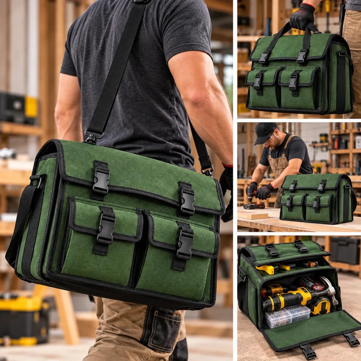 Bolsa Para Ferramentas De Lona Grossa Para Furadeira Resistente — imagem 5