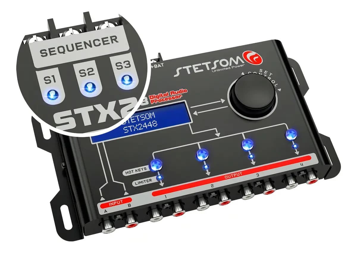 Processador de Áudio Digital Automotivo Stetsom STX2448 com Crossover e Equalizador — imagem 4