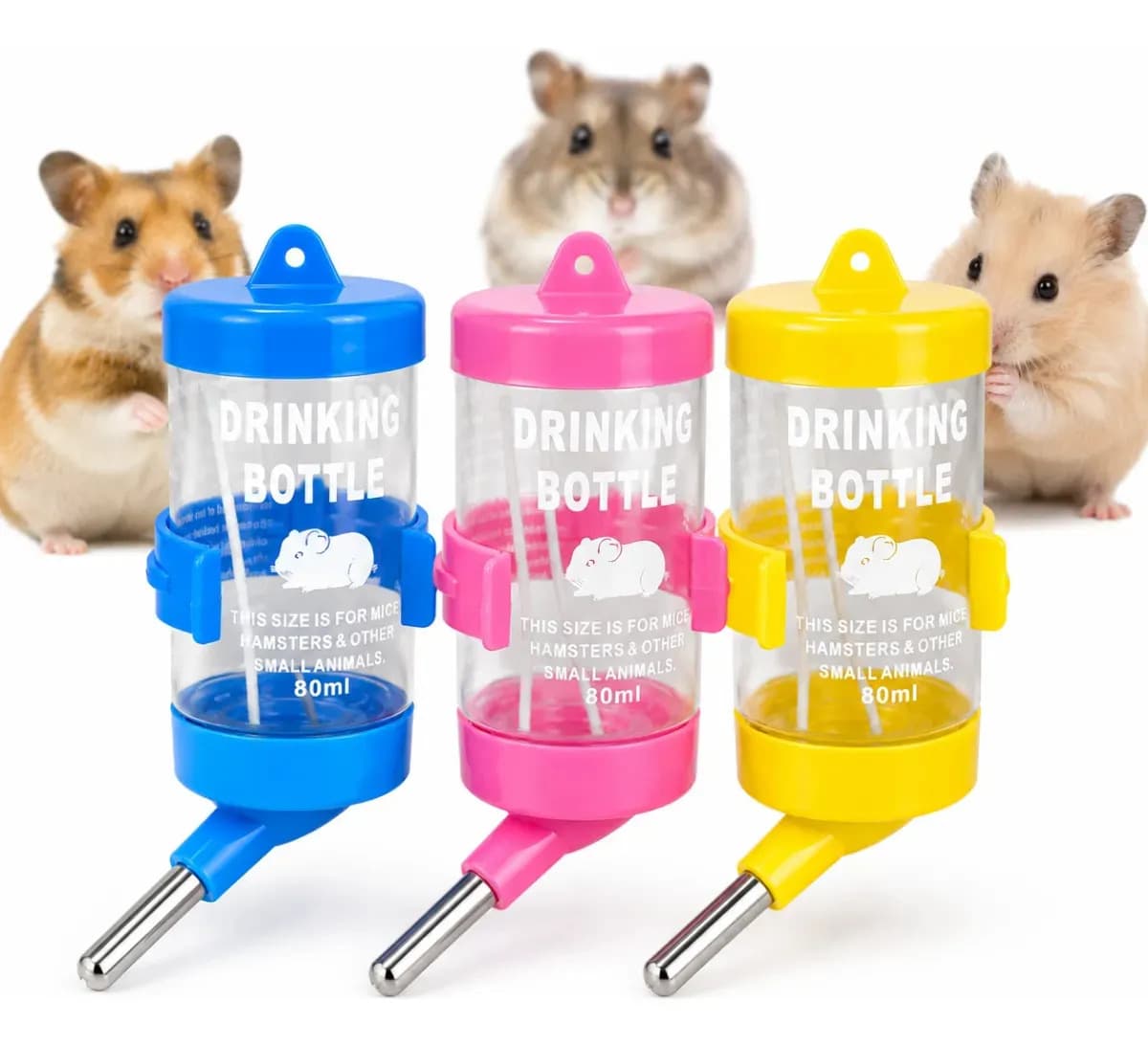 Bebedouro Hamster 80ml Bico Alumínio Automático Roedores Colorido — imagem 2