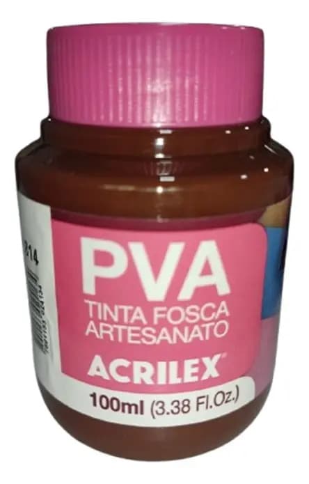 Tinta PVA Fosca Acrilex Cor Chocolate 100ml Para Artesanato — imagem 4