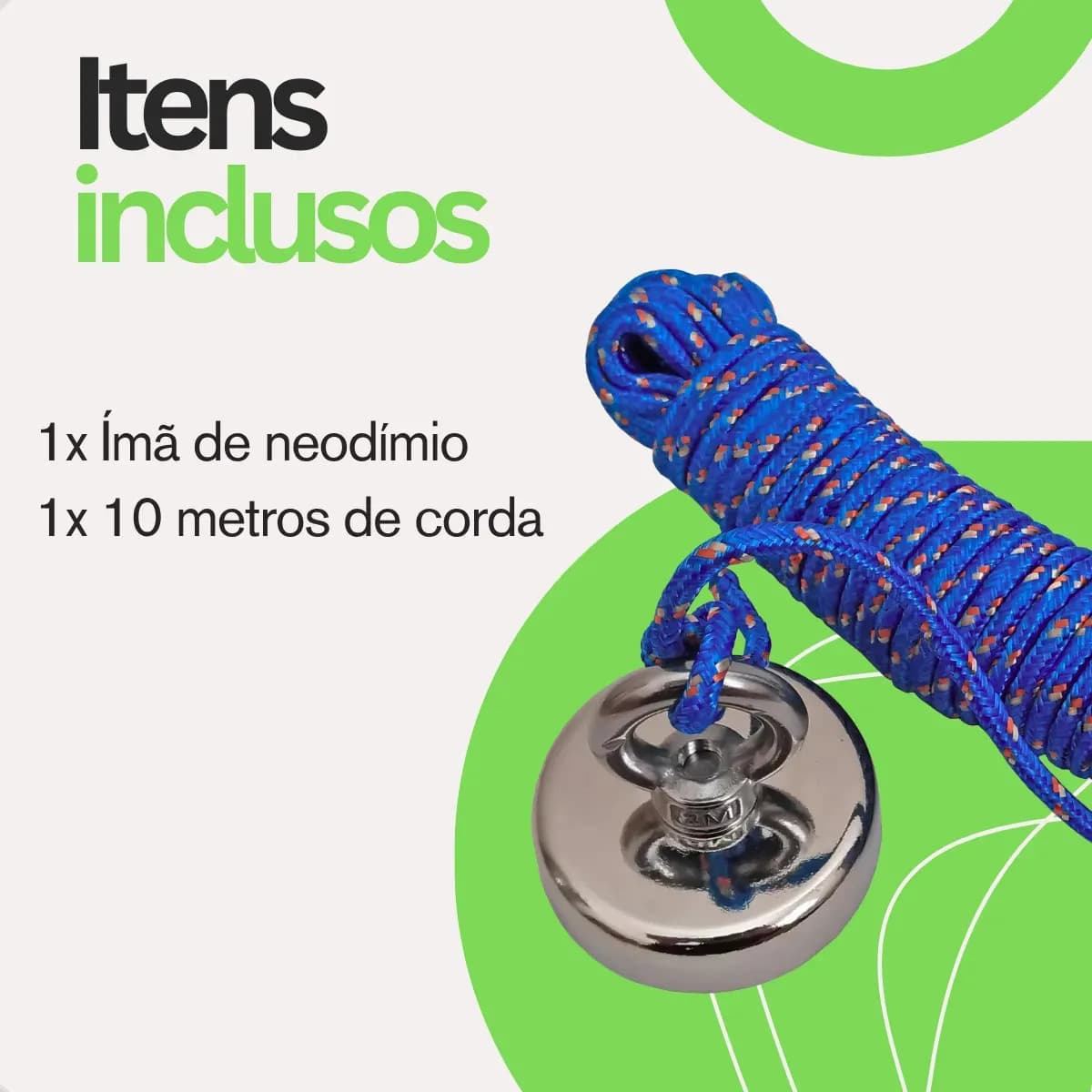 Imã De Neodímio Para Pesca Magnética Até 120 Kg De Tração + 10 Metros De Corda Ima Magnético Boa Dica — imagem 5