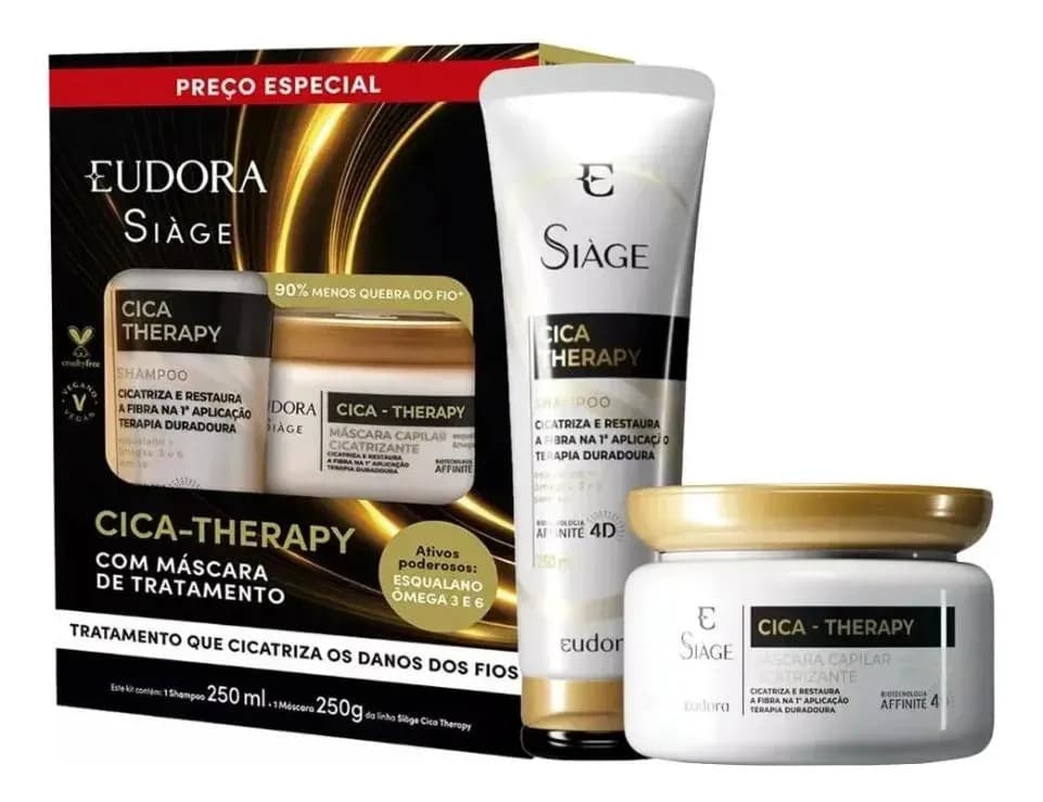 Kit Eudora Siage Cica-Therapy Shampoo 250ml + Máscara 250g
