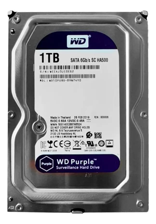 Hd 1tb Western Digital Purple Surveillance, Sata Iii 6gb/s