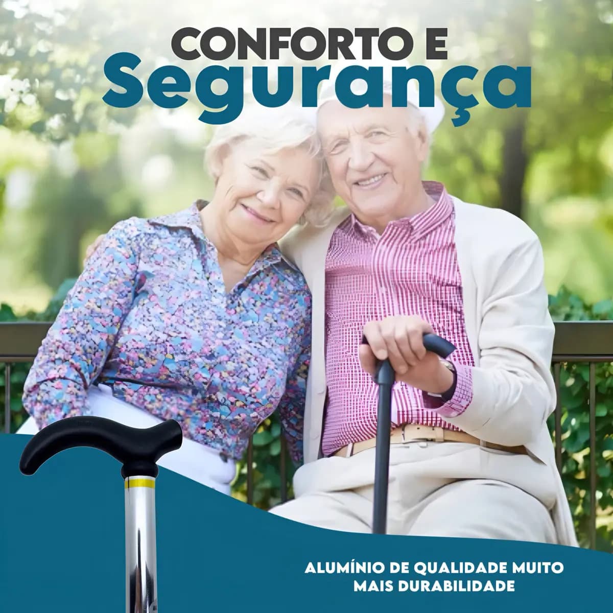 Bengala De Alumínio 6 Ajustes Reforçada Até 130kg Alo Apoios Ortopédicos Stronex — imagem 6