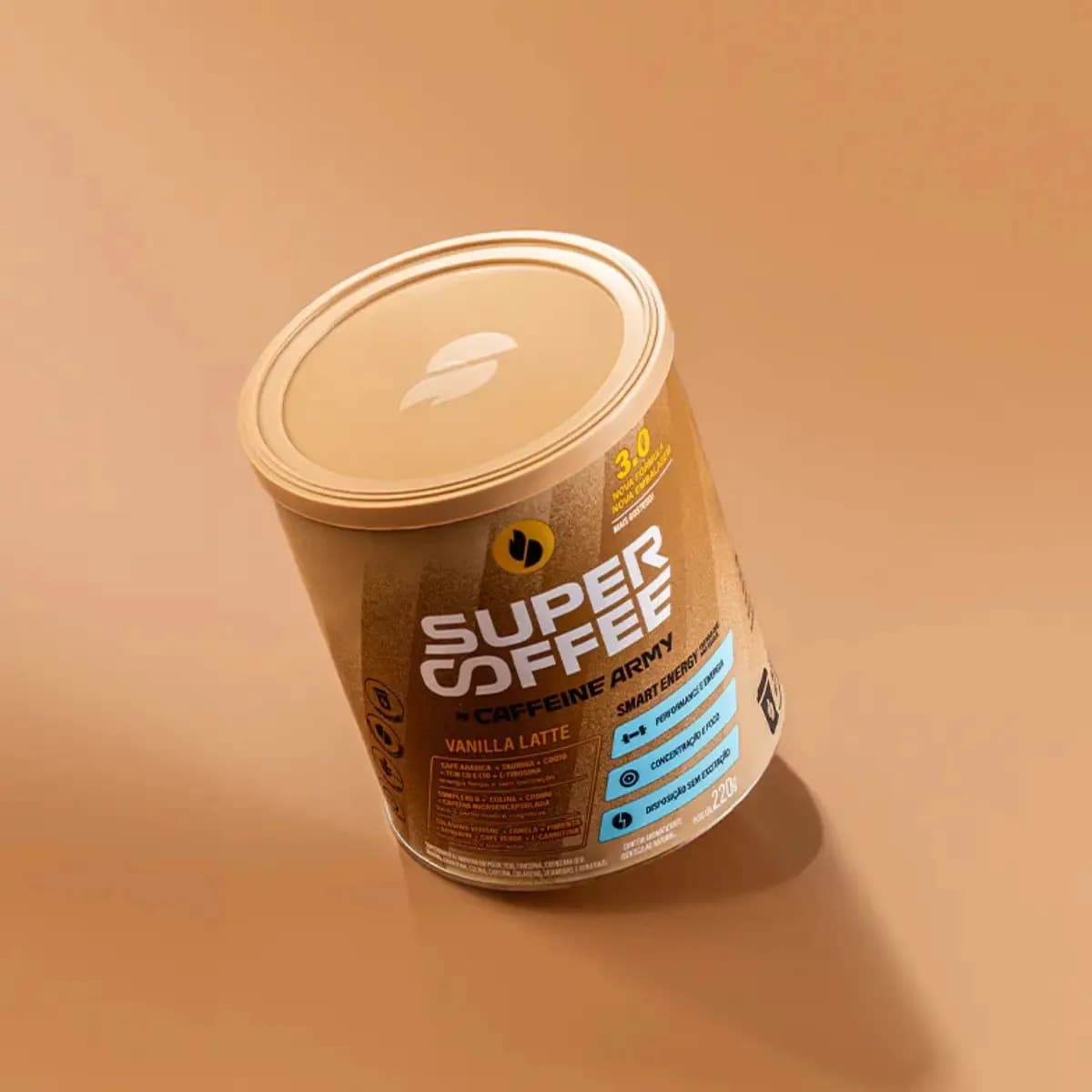 Super Coffe By Caffeine Army (pote) 220g Sabor Vainilla latte — imagem 6