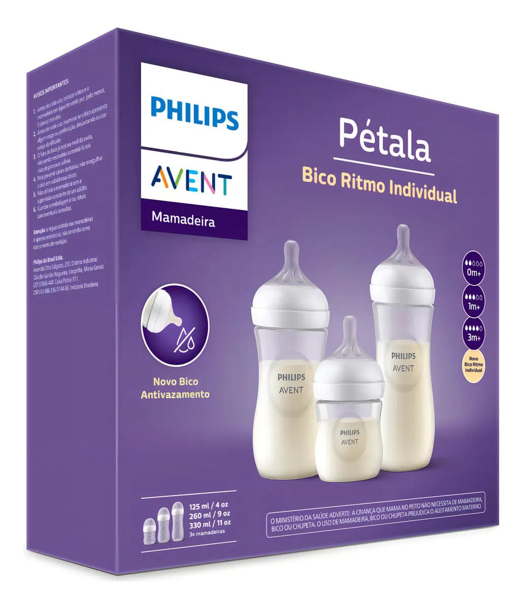 Kit Com 3 Mamadeiras Pétala 125/260/330ml - Philips Avent — imagem 4