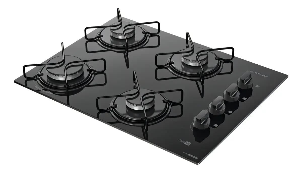 Cooktop 4 Bocas Atlas Agile Up Mesa Vidro Mega Chama Bivolt — imagem 2