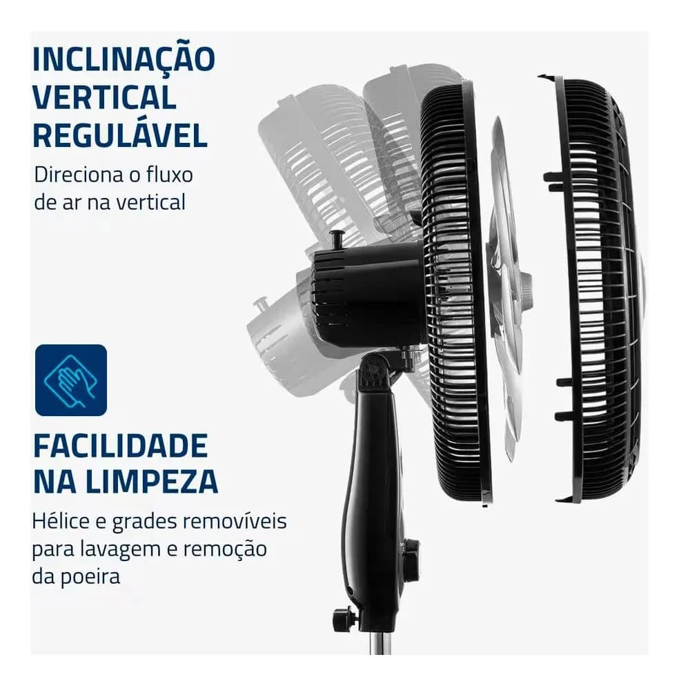 Ventilador de Coluna 40cm Super Power VSP40C 6 Pás 3 Velocidades Mondial — imagem 4