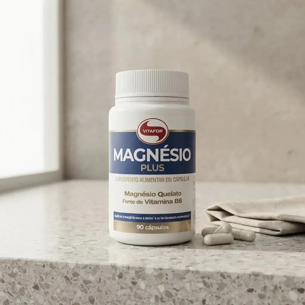 Bisglicinato De Magnésio Vitafor Magnésio Plus 90 Capsulas Sem Sabor — imagem 4