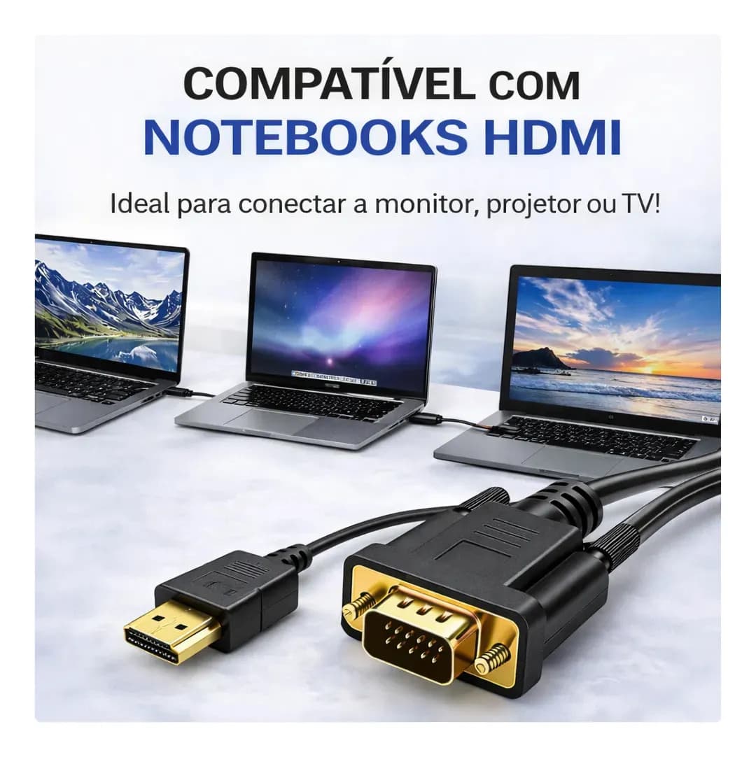 Cabo Conversor Hdmi Macho X Vga Macho 1.8 Metros Ezsias Armarinhos — imagem 6