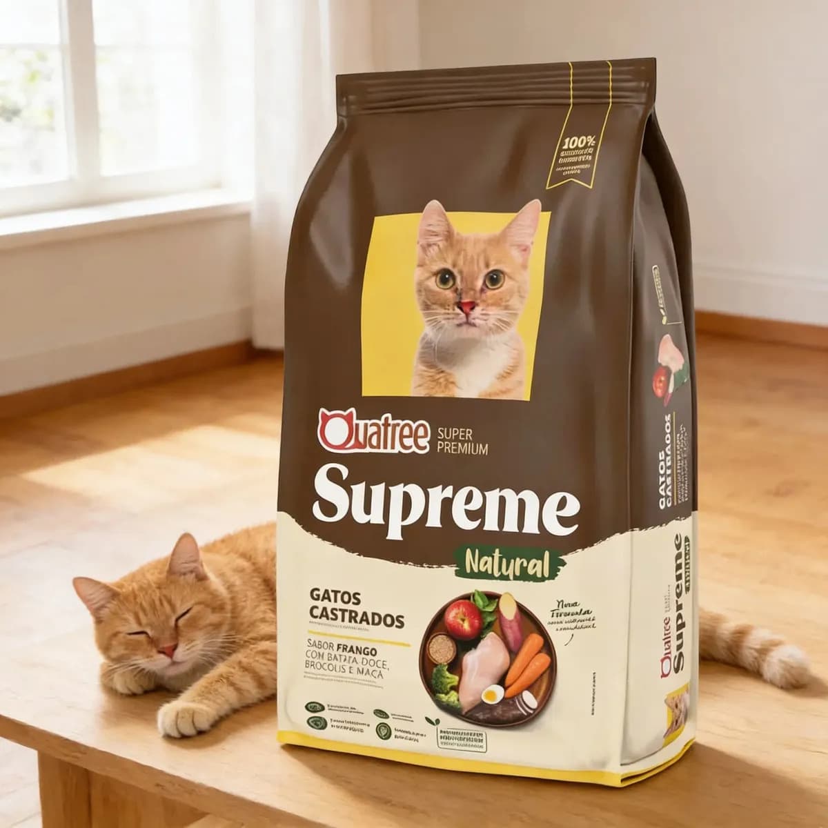 Ração Quatree Supreme Gatos Castrados Frango E Batata Doce 10,1 kg — imagem 6