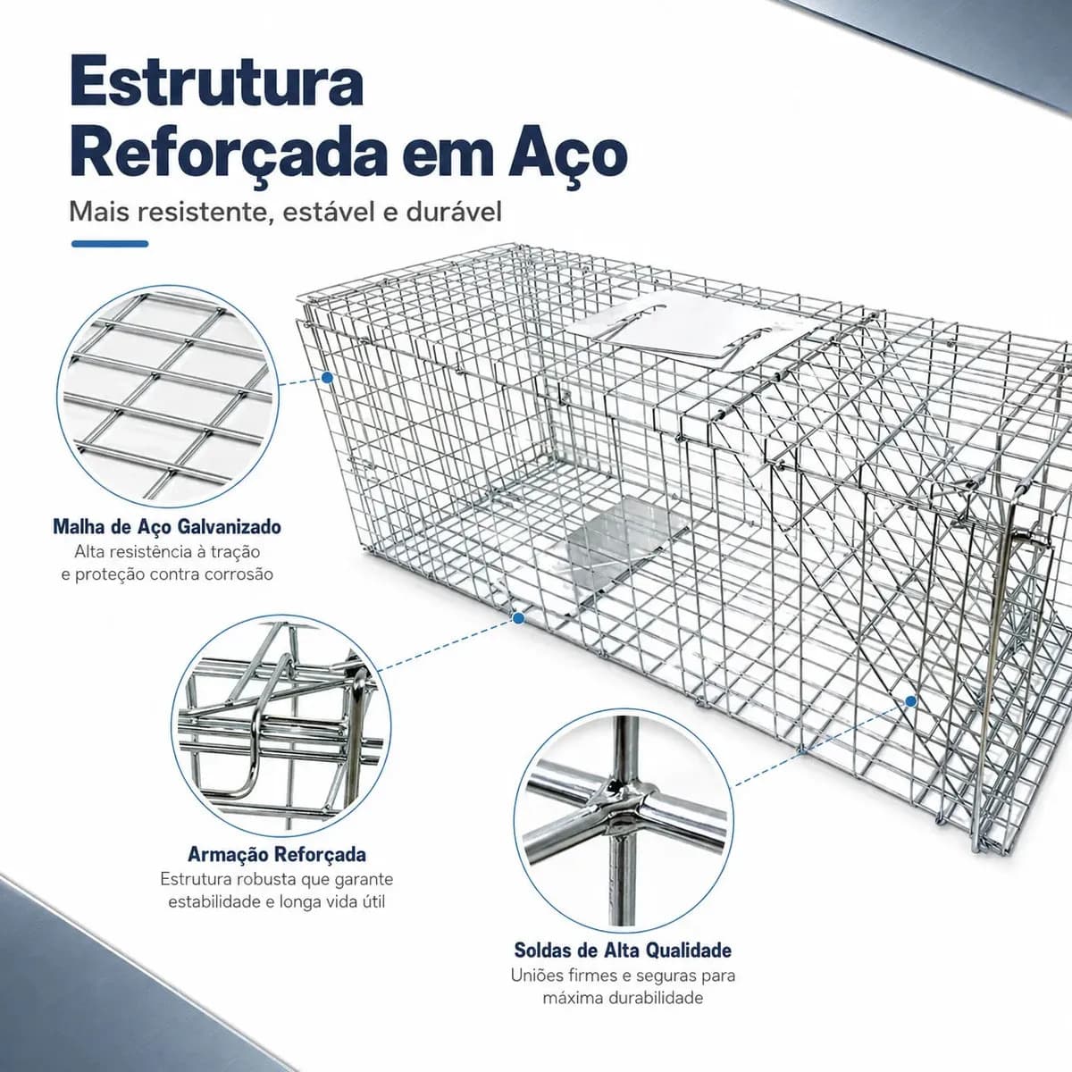 Armadilha Gatoeira Grande Dobravel Porta Automática,Desmontavel Armadinha Para Pegar Gato Gaiola Pega Gato — imagem 4