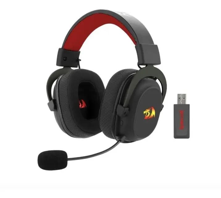 Fones de ouvido para jogos sem fio Redragon H510-PRO H510-PRO pretos com luz LED — imagem 2