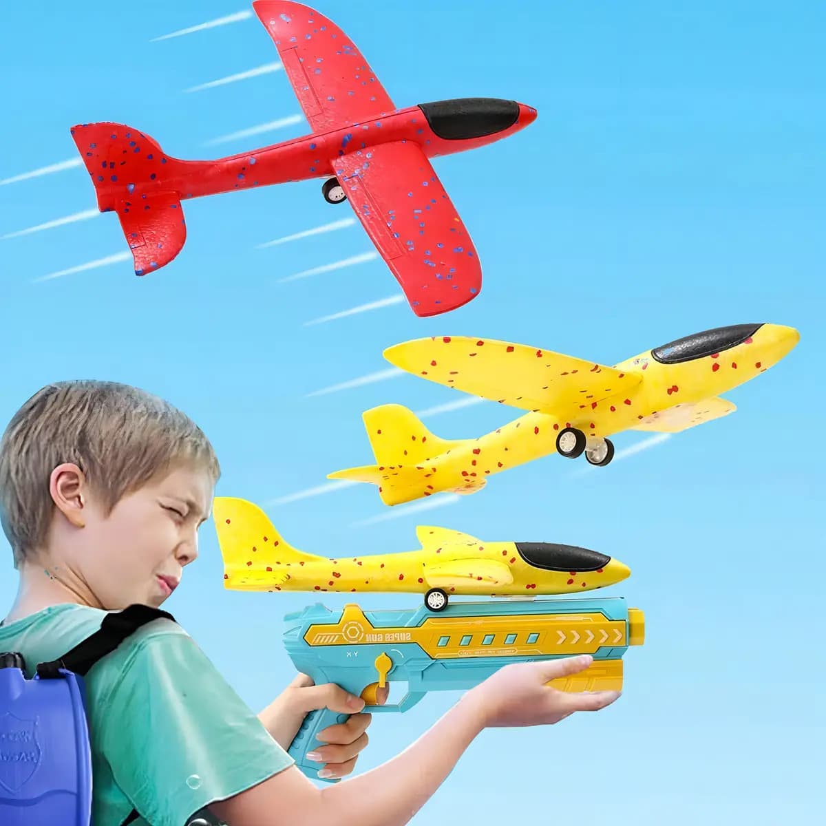 Avião Planador Aeromodelo Super Jato WUCHILD LED 32cm Com Lançador — imagem 4
