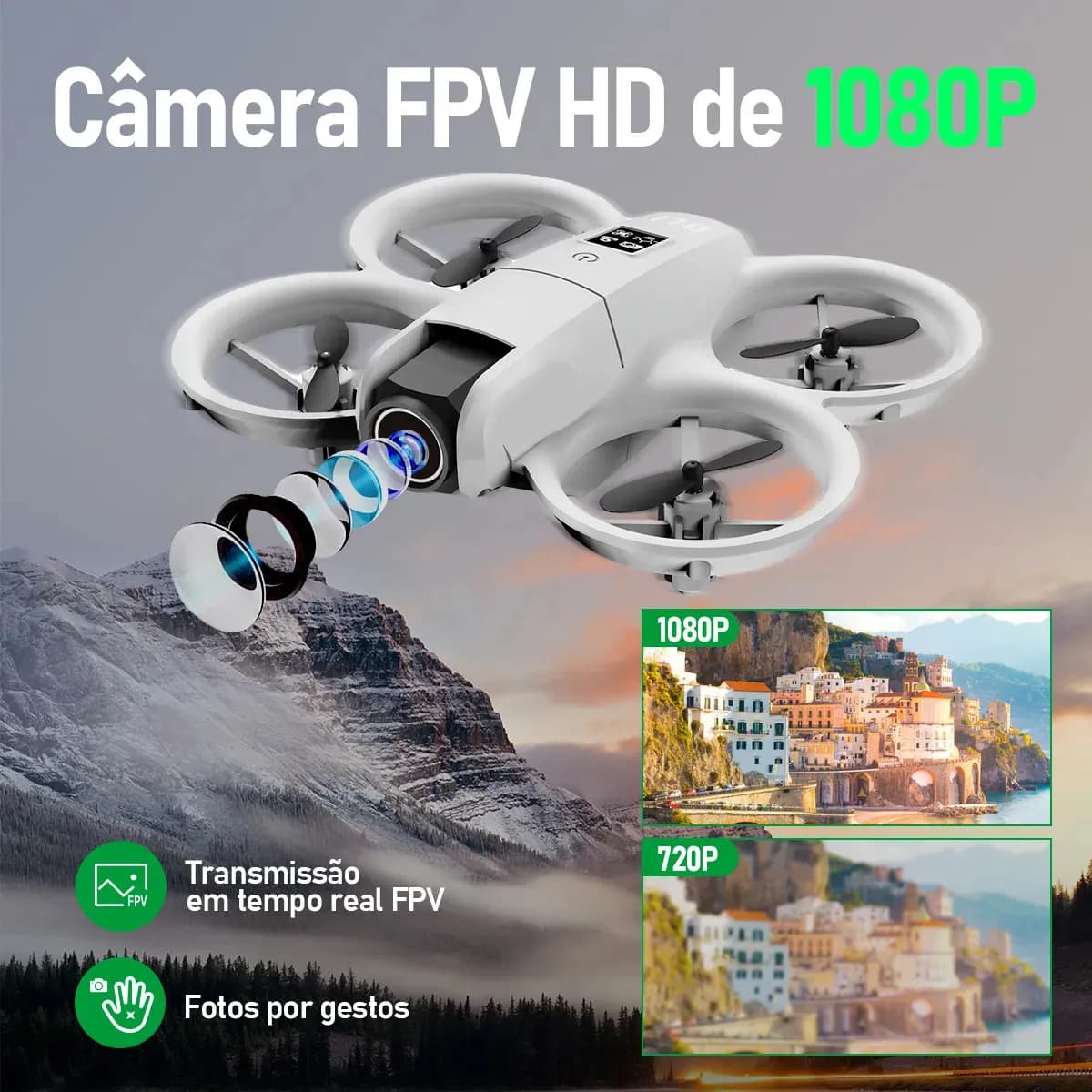 Drone Neo Com Câmera 4k Full Hd Wifi Cor Cinza 2 Baterias — imagem 2