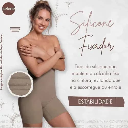Short Alto Redutor Sem Costura Com Silicone No Cós Selene 20110 Cor Chocolate Tamanho G — imagem 4