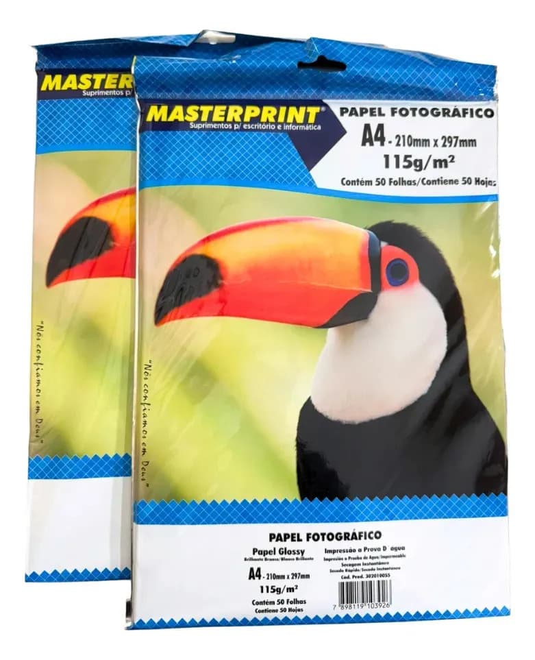 Papel Fotográfico Glossy A4 115g Branco 100 Folhas Masterprint — imagem 5