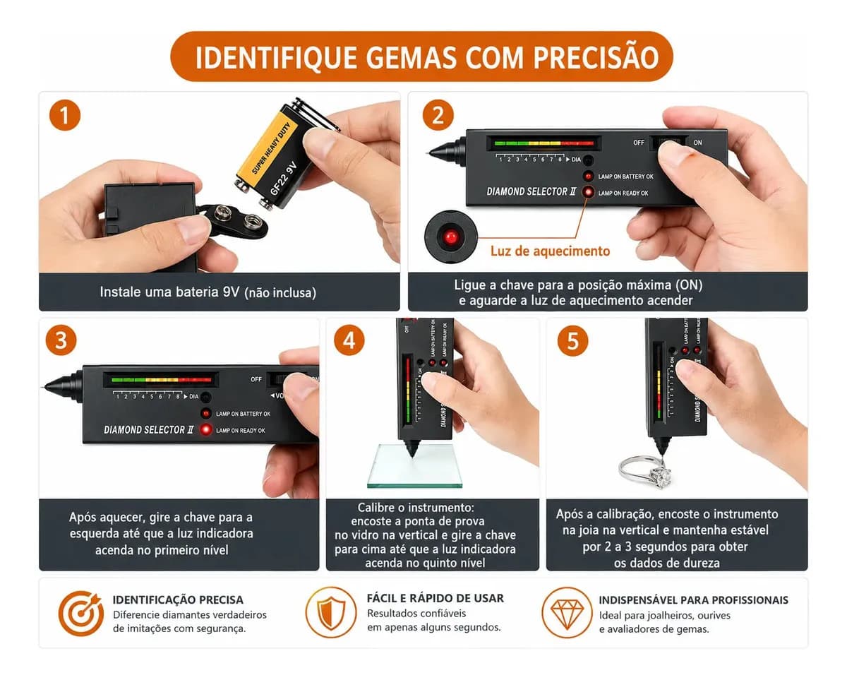 Testador De Diamante Pluma Alta Precisão Diamond Tester — imagem 5
