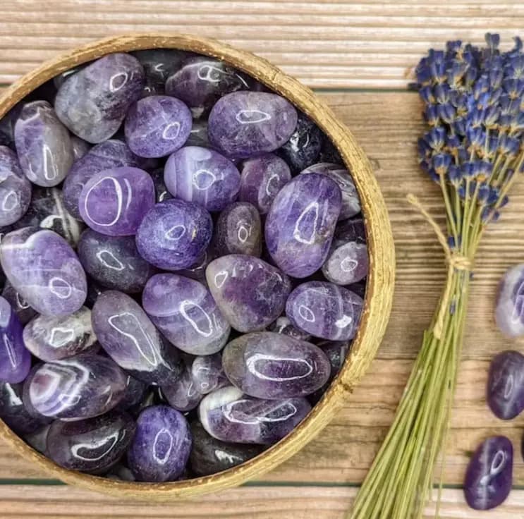 Cristal Ametista Rolada 200g Pedras Semipreciosas Naturais Violeta Kit 35 Unidades — imagem 2