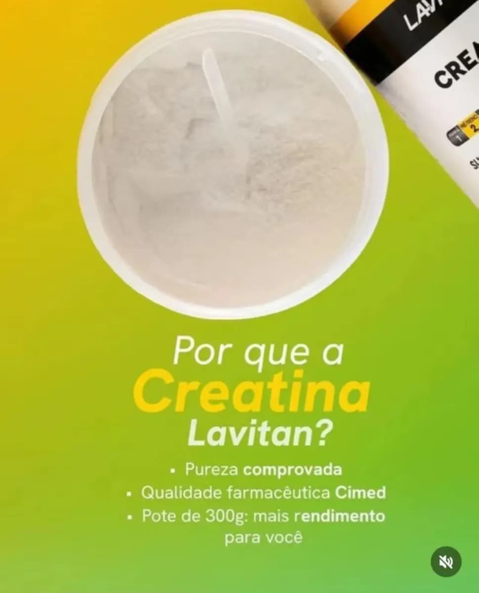 Creatina Pura em Pó Monoidratada Lavitan Cimed 300g — imagem 3