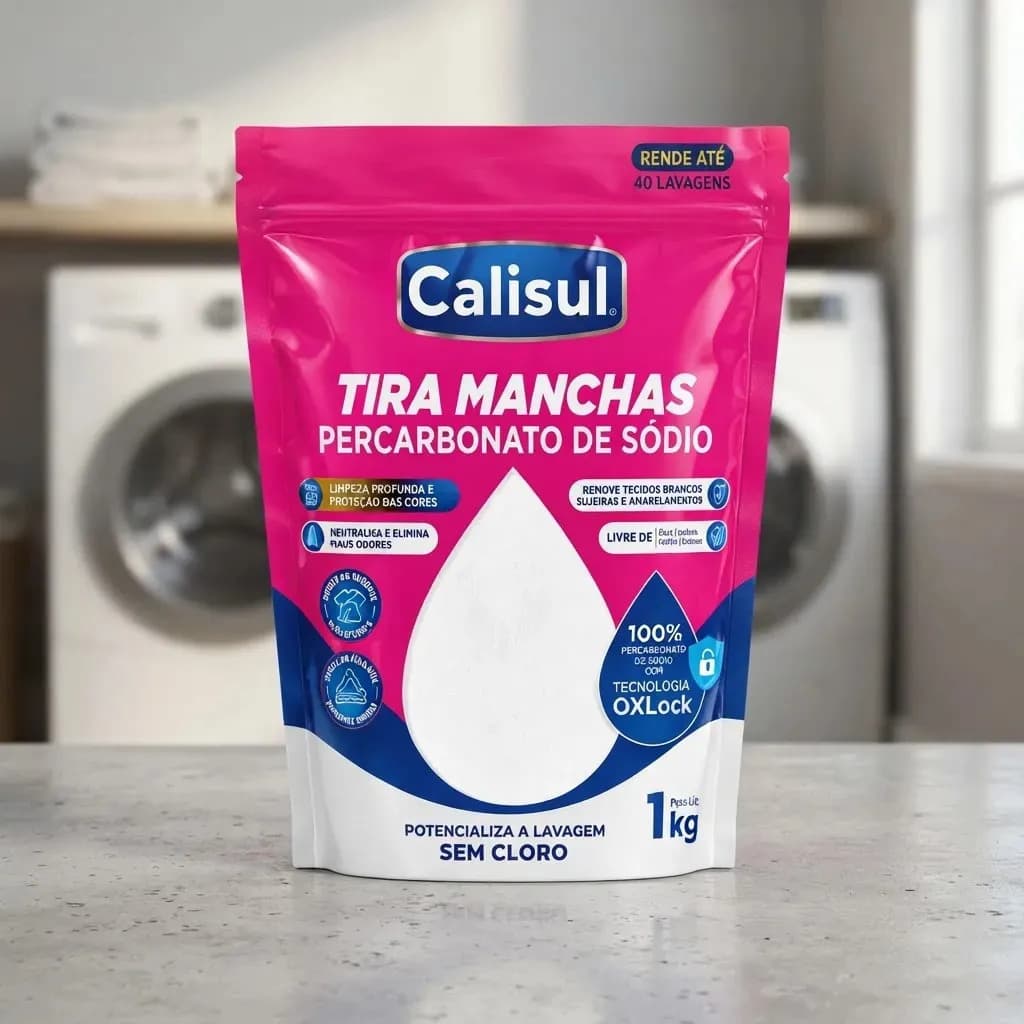 Percarbonato De Sódio 100% Tira Manchas Calisul - Roupas Brancas E Coloridas 1kg — imagem 2