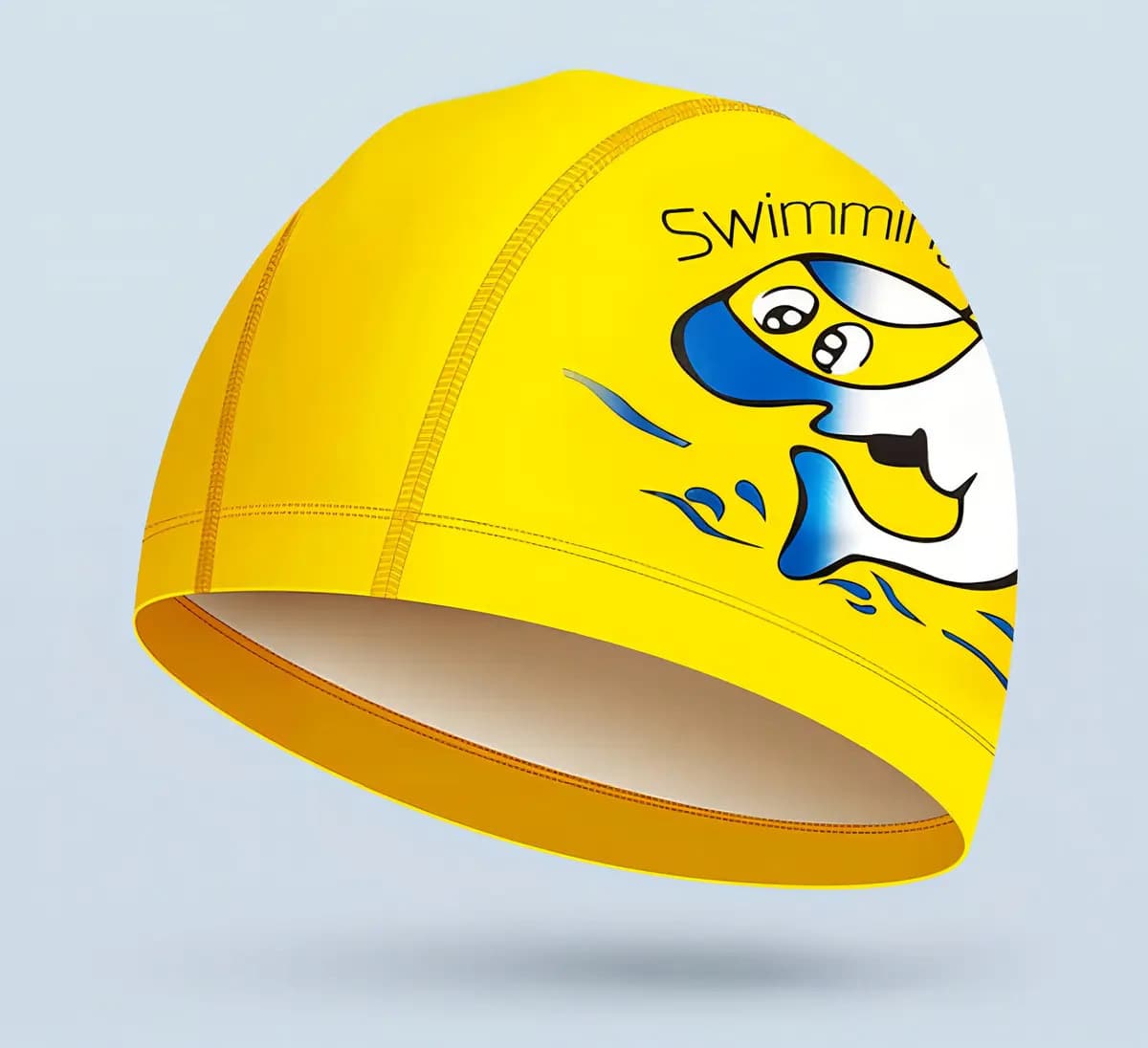 Hero Band touca de natação infantil profissional impermeável cor amarela golfinho — imagem 5