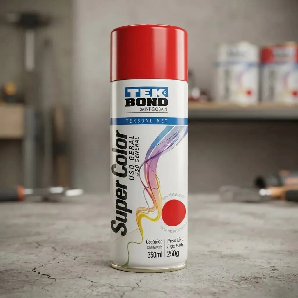 Tinta Spray Uso Geral 350ml Vermelho Tekbond — imagem 3